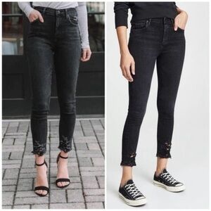 Agolde Sophie High Rise Skinny Crop Jeans Temple Black Size 27